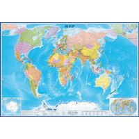 Карта мира политическая 1:15 000 000 настенная 233x158 см с ламинацией