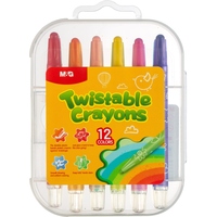 Мелки восковые M&G Twistable Crayons круглые 12 цветов с выдвижным  механизмом