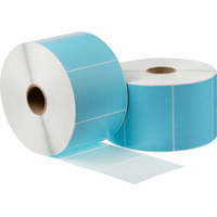 Термотрансферные этикетки Vellum 75x100 мм бумажные матовые синие  (диаметр втулки 40 мм, 4 рулона по 2000 этикеток)