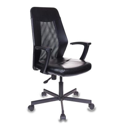 Кресло офисное easy chair 225 черное искусственная кожа сетка металл