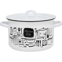 Кастрюля Эмаль Kitchen 3 л эмалированная сталь с крышкой