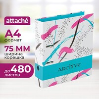 Папка-регистратор Attache Archive 75 мм голубая бумага
