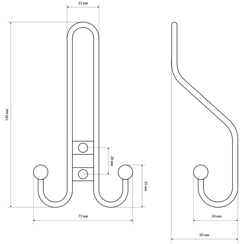 Крючок вешалка размеры