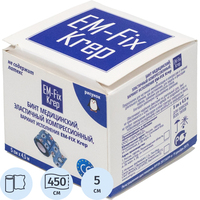 Бинт самофиксирующийся EM-Fix Krep эластичный 4.5 м х 5 см детский с  рисунком синий