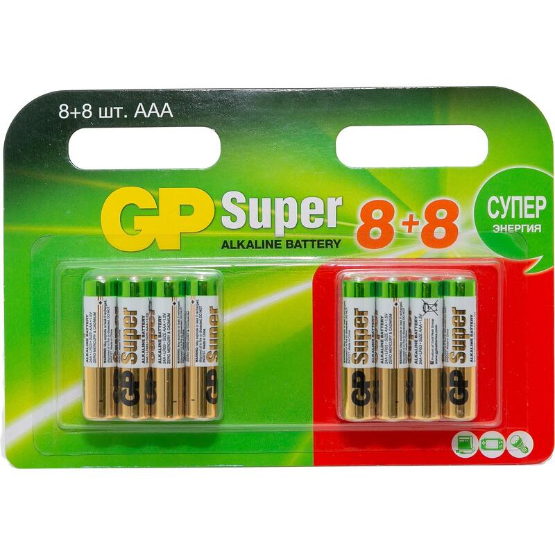 Батарейка AAA мизинчиковая GP Super (16 штук в упаковке) – купить по выгодной цене в интернет-магазине | 1932772