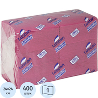 Салфетки бумажные Luscan Profi Pack 1-слойные 24х24 бордовые (400 листов  в пачке)