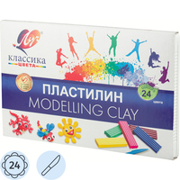 Пластилин классический Луч Классика 24 цвета 480 грамм