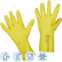 Перчатки КЩС латексные Manipula Specialist Блеск L-F-01/CG-941 с  хлопковым напылением желтые (размер 8-8.5, M)