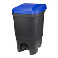 Контейнер для раздельного сбора мусора Idea 60 л пластик на 2-х колесах с педалью синий/черный  (69x39x39 см)