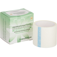 Пластырь фиксирующий Leiko plaster 3х500 см нетканая основа