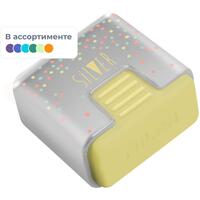 Ластик Milan Silver из натурального каучука в пластиковом чехле 34x32x19  мм