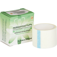 Пластырь фиксирующий Leiko plaster 2.5x500 см нетканая основа в картонной коробке