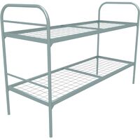Кровать двухъярусная Бюджет + металлическая (серый, 909х1350х1966 мм)