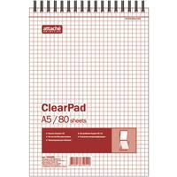 Блокнот Attache Selection Clear Pad А5 80 листов без линовки белый на  спирали (145х215 мм)