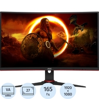 Монитор 27'' AOC C27G2E/BK чёрный/красный
