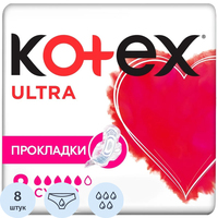 Прокладки женские гигиенические Kotex Ультра Сетч Super (8 штук в  упаковке)