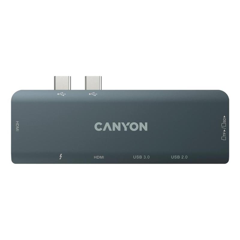 Canyon 7. Док-станция Canyon DS-1 (CNS-tds01dg). Разветвитель Canyon. Док станция Canyon CNS-tds04dg серый. USB-концентратор Canyon 4-в-1 USB Type c (CNS-tds03dg), разъемов: 4.