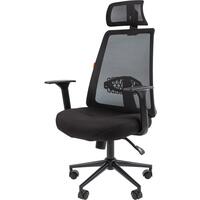 Кресло для руководителя эргономичные Chairman 535 Black чёрное  (сетка/ткань, металл)