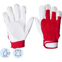 Перчатки рабочие защитные Jeta Safety Mechanic JLE301 кожаные  красные/белые (размер 9 (L))