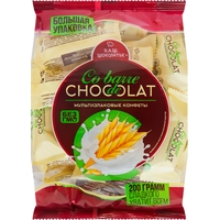 Конфеты шоколадные Co barre de Chocolat мультизлаковые с белой  кондитерской глазурью 200 г