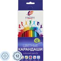 Карандаши цветные Луч Классика 12 карандашей 12 цветов шестигранные