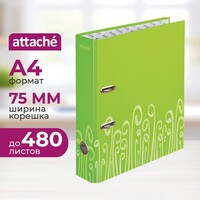 Папка-регистратор Attache Fantasy 75 мм салатовая/зелёная ламинированный  картон/бумага