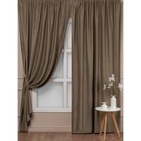 Комплект штор Amore Mio Блэкаут однотонный Milan-043 (2 портьеры 150x270  см) коричневый