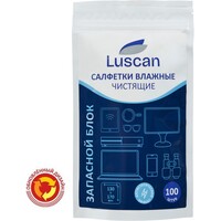 Салфетки влажные для экранов Luscan/Attache Selection сменный блок для  туб (100 штук в упаковке)