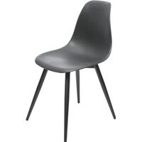Стул обеденный Комус Eames Plast чёрный (пластик, металл)
