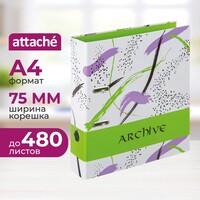Папка-регистратор Attache Archive 75 мм зелёная бумага