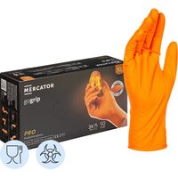 Перчатки одноразовые GOGRIP ORANGE нитриловые неопудренные  особопрочные  оранжевые (размер XL, 50 штук/25 пар в упаковке)