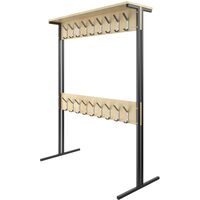 Вешалка напольная двухсторонняя (клён/чёрный, 1200х550х1600 мм)