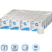 Бумага туалетная рулонная Kimberly-Clark Scott Perfom 2-слойная белая 96  рулонов по 25 метров (8559)