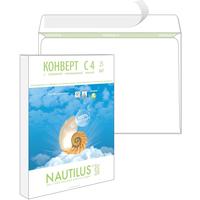 Конверт Nautilus Bong C4 90 г/кв.м белый стрип с внутренней запечаткой  (25 штук в упаковке)