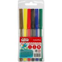 Фломастеры Комус Класс ColorPics 6 цветов с вентилируемыми колпачками  смываемые