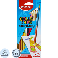 Карандаши цветные Maped Color'Peps Duo Color 12 карандашей 24 цвета  трёхгранные (двусторонние)