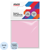 Стикеры Attache Economy 51x51 мм пастельный розовый (1 блок на 100  листов)