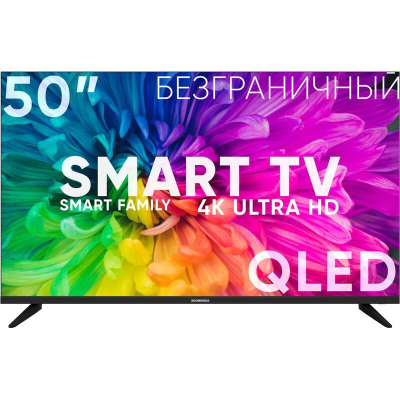 Телевизор 50" Soundmax SM-QLED50T21SU черный – купить по выгодной цене в интернет-магазине | 2036756