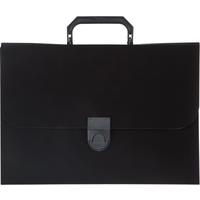 Портфель-картотека пластиковая Attache А4 черная (37x27x3 см, 12   отделений)