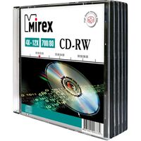 Диск CD-RW Mirex 700 МБ 4x -12x slim box UL121002A8F (5 штук в упаковке)