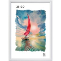 Рамка Зебра А4 21x30 см пластиковый багет 14 мм белая (PS 500)