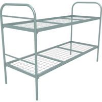 Кровать двухъярусная Бюджет + металлическая (серый, 809х1350х1966 мм)