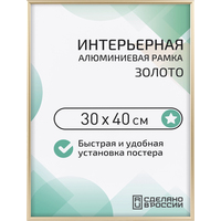 Рамка Altiro 30x40 см металлический багет 8 мм золотистая