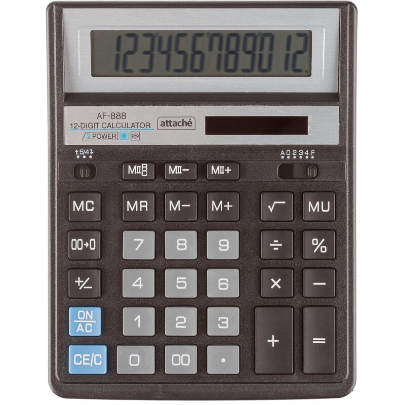 Калькулятор настольный Attache AF-888 12-разрядный черный 204x158x40 мм – выгодная цена – купить товар Калькулятор настольный Attache AF-888 12-разрядный черный 204x158x40 мм в интернет-магазине Комус
