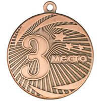 Медаль 3 место MZ 22-40/В 4x4 см отделка под бронзу (365488)