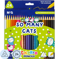 Карандаши цветные M&G So Many Cats 24 карандаша 24 цвета  трёхгранные