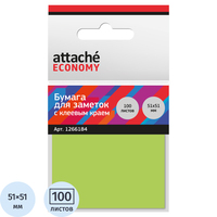 Стикеры Attache Economy 51x51 мм неоновый зеленый (1 блок на 100 листов)