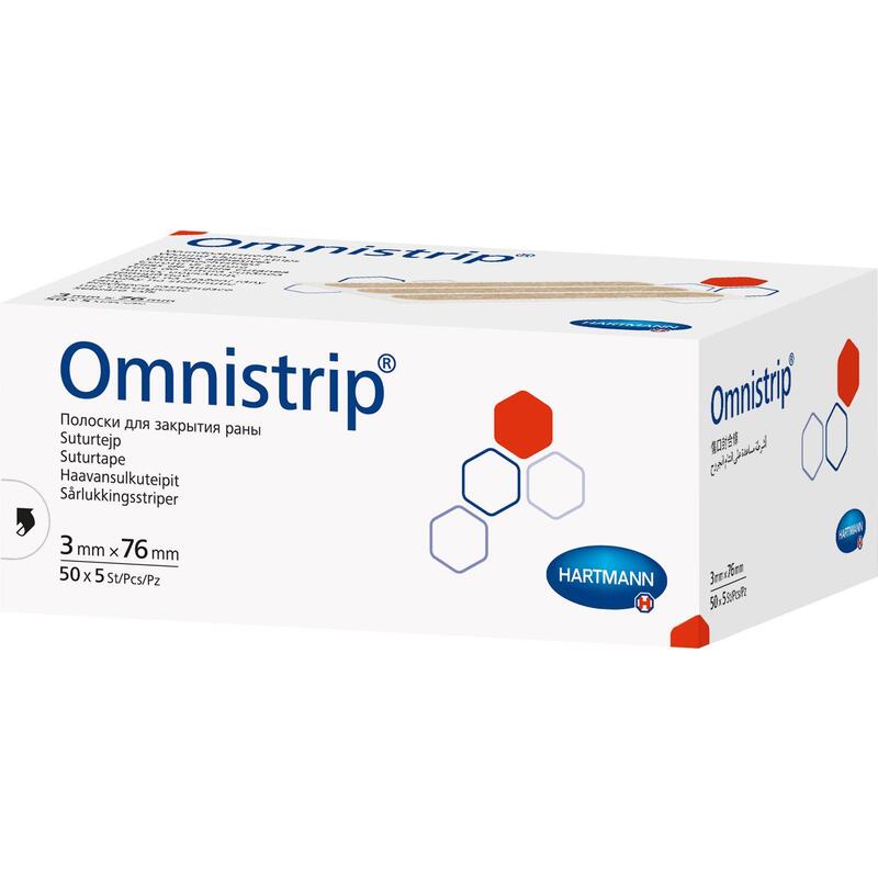 Optimelle Strips - пластырь для бесшовного сведения ран, 4x76 мм, 8 шт., телесный