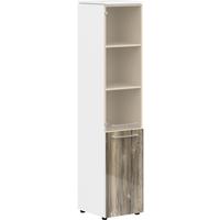 Шкаф-колонка для документов Morris MHC 42.2 со стеклом (дуб  базель/белый, 429х423х1956 мм)