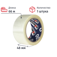Клейкая лента упаковочная Unibob 400 48 мм x 66 м 40 мкм прозрачная